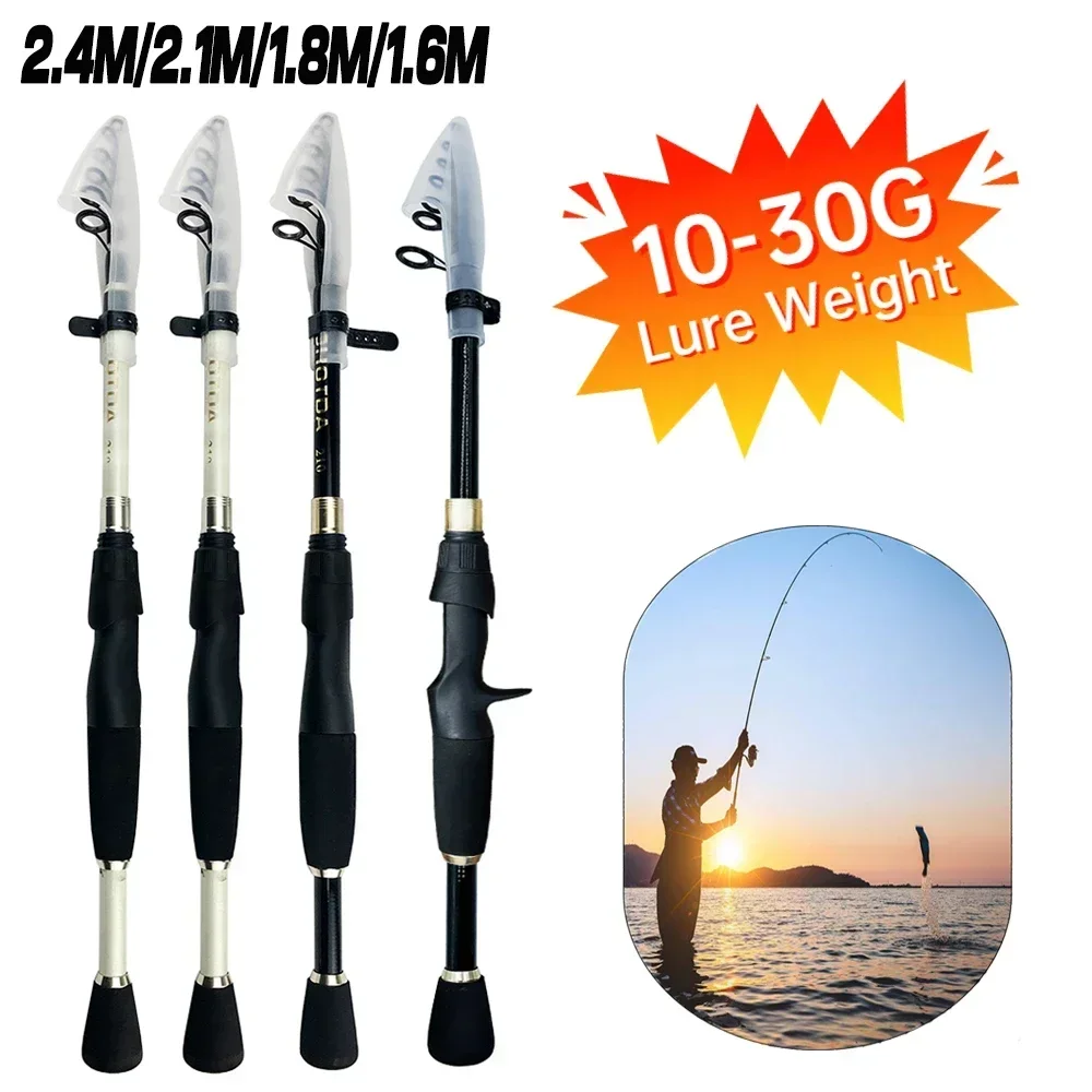 

Professional Ultralight Lure Fishing Rod Spinning Casting Telescopic Lure WT.10g-30g EVA Handle Carbon Fishing Tackle 1.6-2.4M