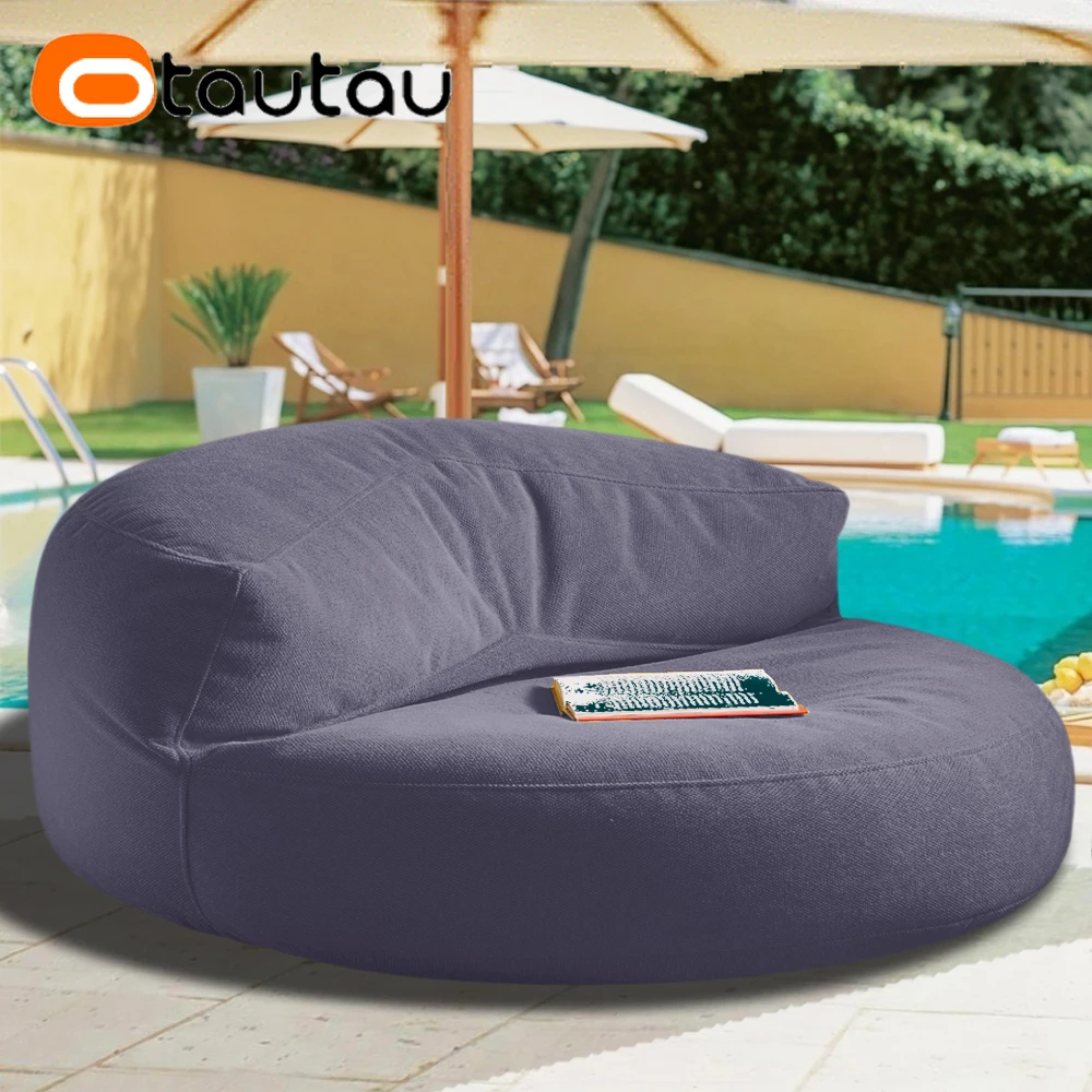 

OTAUTAU Outdoor 4ft Waterproof Chenille Bean Bag Cover Swim Pool Lounger Sofa Bed SF504【No Filler!Please Fill It By Yourself!】
