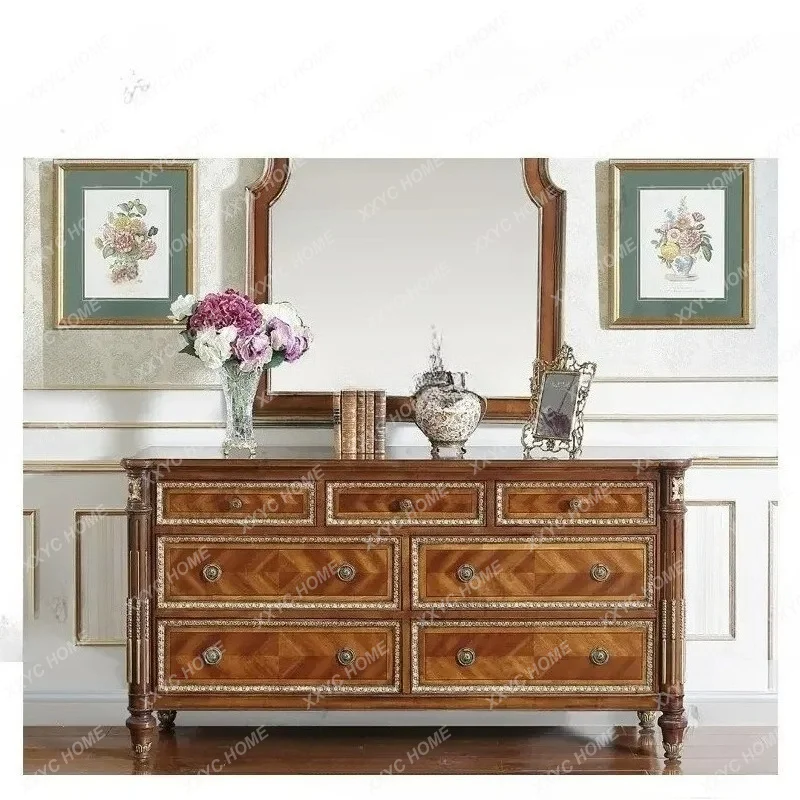 XXSolid wood long wardrobe locker  dressing table bedroom dressing table chest