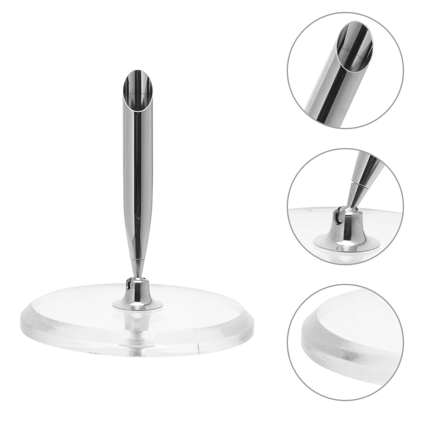 

Acrylic Crystal Signing Pen base Round Pen Holder for Gift Souvenir Welfare Signing Pen Holder for Wedding Engagement