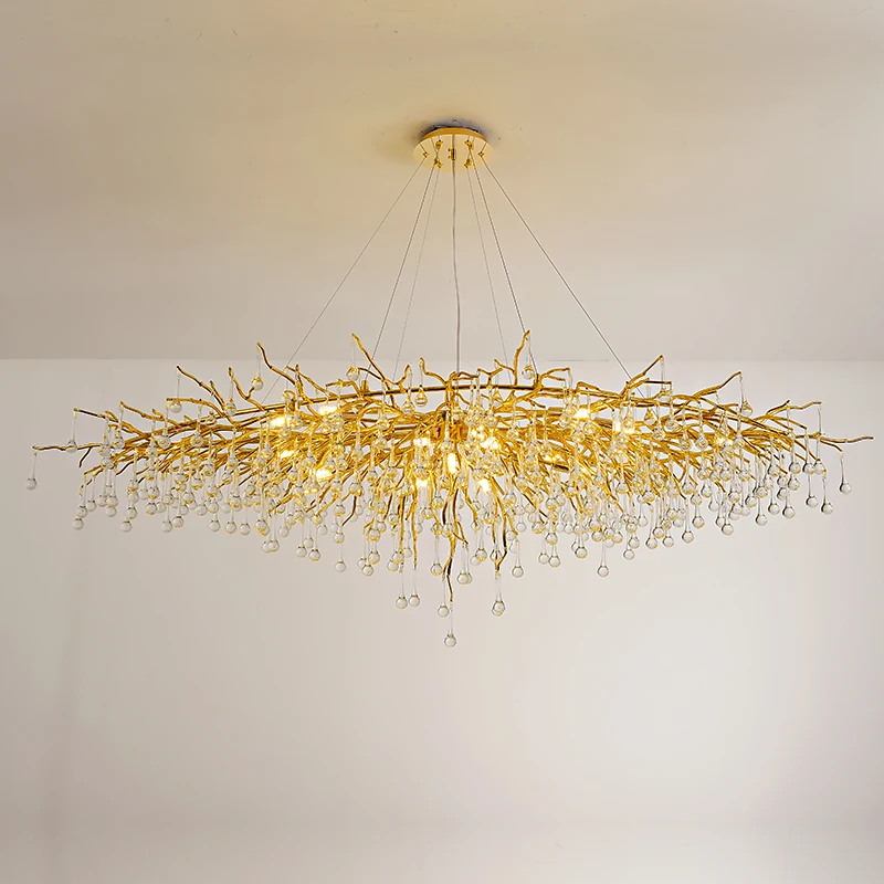 

【aluminium】Large Artistic Branches Chandeliers Coloured Glaze Chandelier Light Hotel Chandeliers Included LampShade