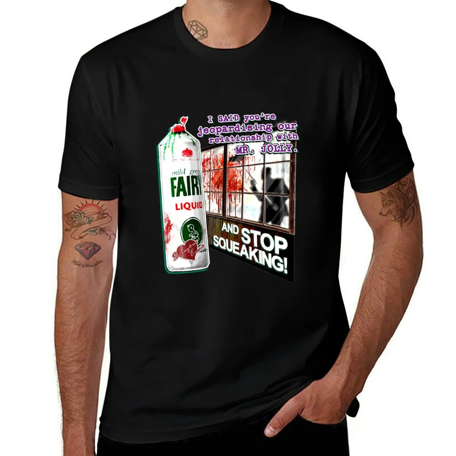 AND STOP SQUEAKING! - Ralph Jolly mops up blood - Mr Jolly Lives Next Door Inspired T-Shirt t shirt custom print T-Shirt