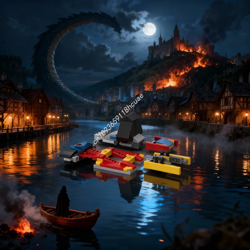 Set di 111 Pezzi MOC Astronave 1 Creator 3 Blocchi da Costruzione Architettonici Regalo di Natale Assemblaggio Fai-da-Te Idea Creativa Giocattolo