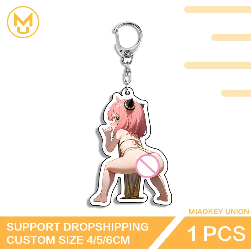 أنيا أنيمي الشكل بعقب القرفصاء مبتكرة جذابة مبتكرة مزدوجة الوجهين كيرينغ HD نمط مقاوم للماء المجوهرات العصرية #3