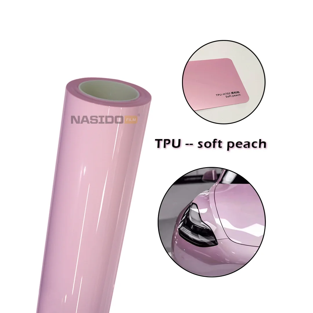 NASIDO color TPU film Soft peach anti scratch Self-adhesive Auto Vinyl car wrapping film