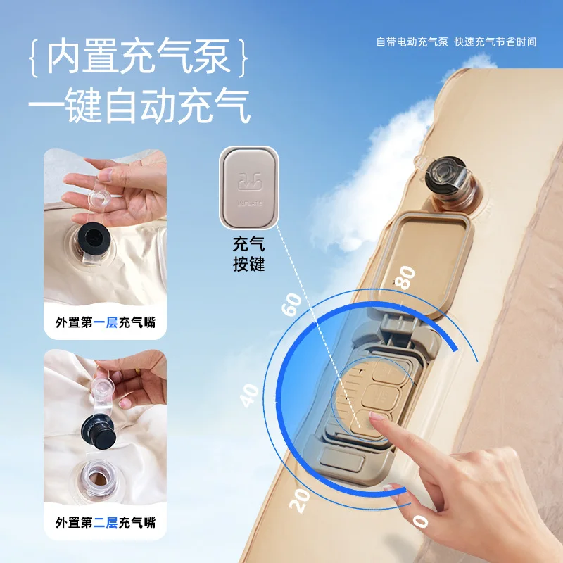Household Single Double Heightened Thick Automatic Portable Folding Multi-functional Air Cushion Bed