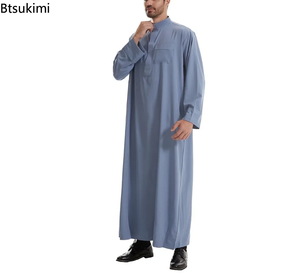 

Mens Robe Long Sleeve Saudi Abaya Arabic Thobe Jubba Thoub Dubai Daffah Kaftan Middle East Islam Thawb Jubba Muslim Dress Caftan