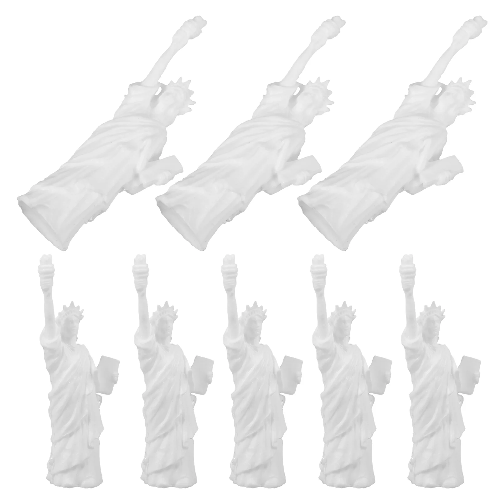 8 Pcs Statue of Liberty Model New York Gifts Mini Souvenir Replica Metal Statues Figurine White