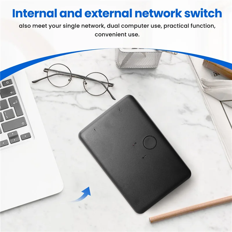 A42Z-Mini Switch Box di rete Hub Lan Rj45 a 2 porte Adattatore Internet Ethernet per computer Switch splitter Rj45