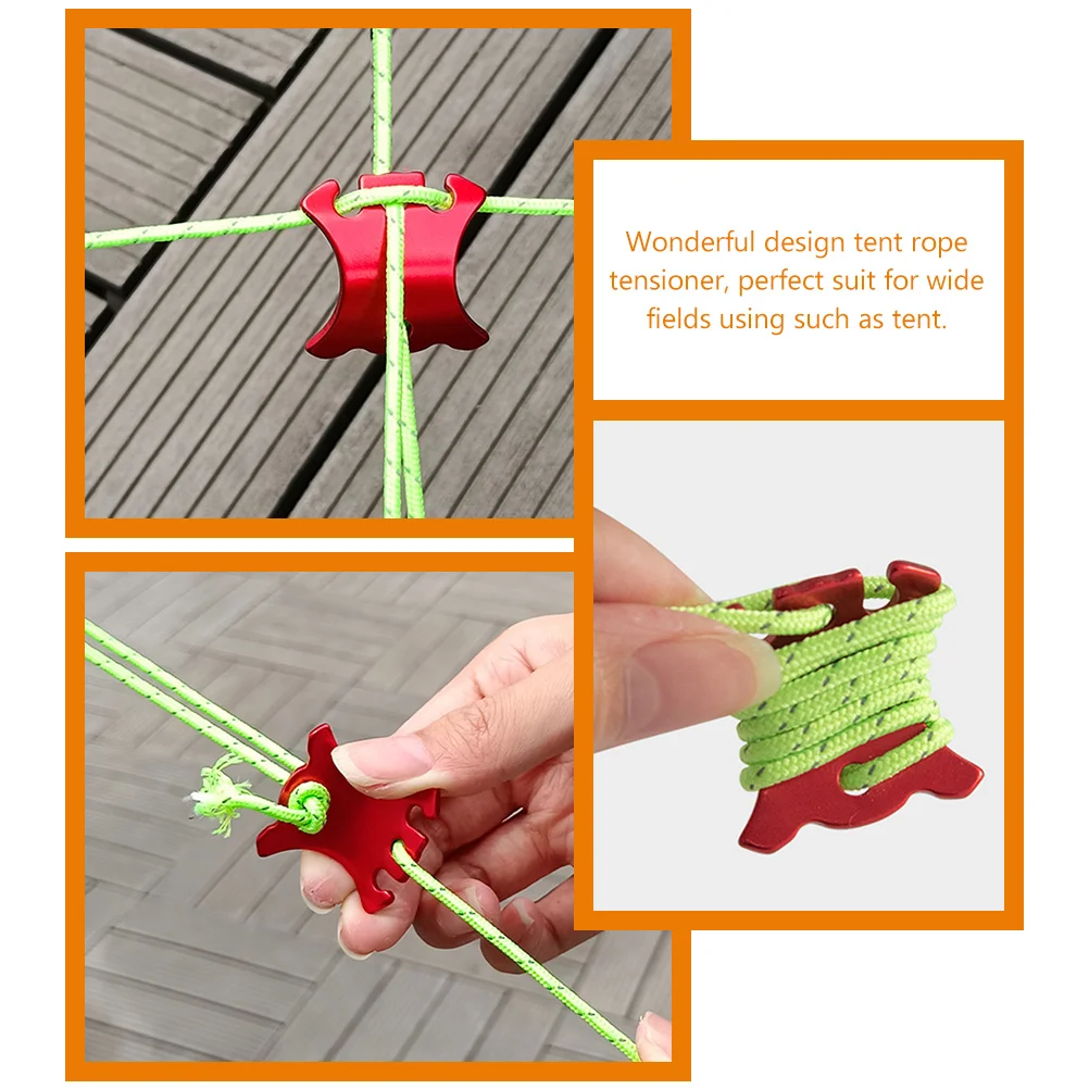 

10Pcs Wind Rope Buckles Bright Visible Rope Fasteners for Secure Tent Setup Double Hole Design for Strong Wind Rain Protection
