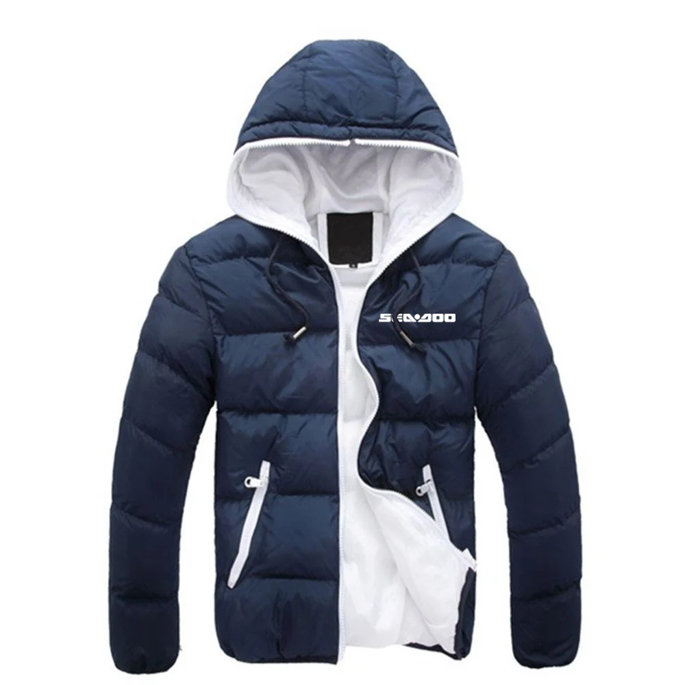 Sea Doo Seadoo Moto Men\'s New Printing Winter Warm Cotton Casual Harajuku Hooded Comfortable Fashion Hoodies Zipper Jackets Coat