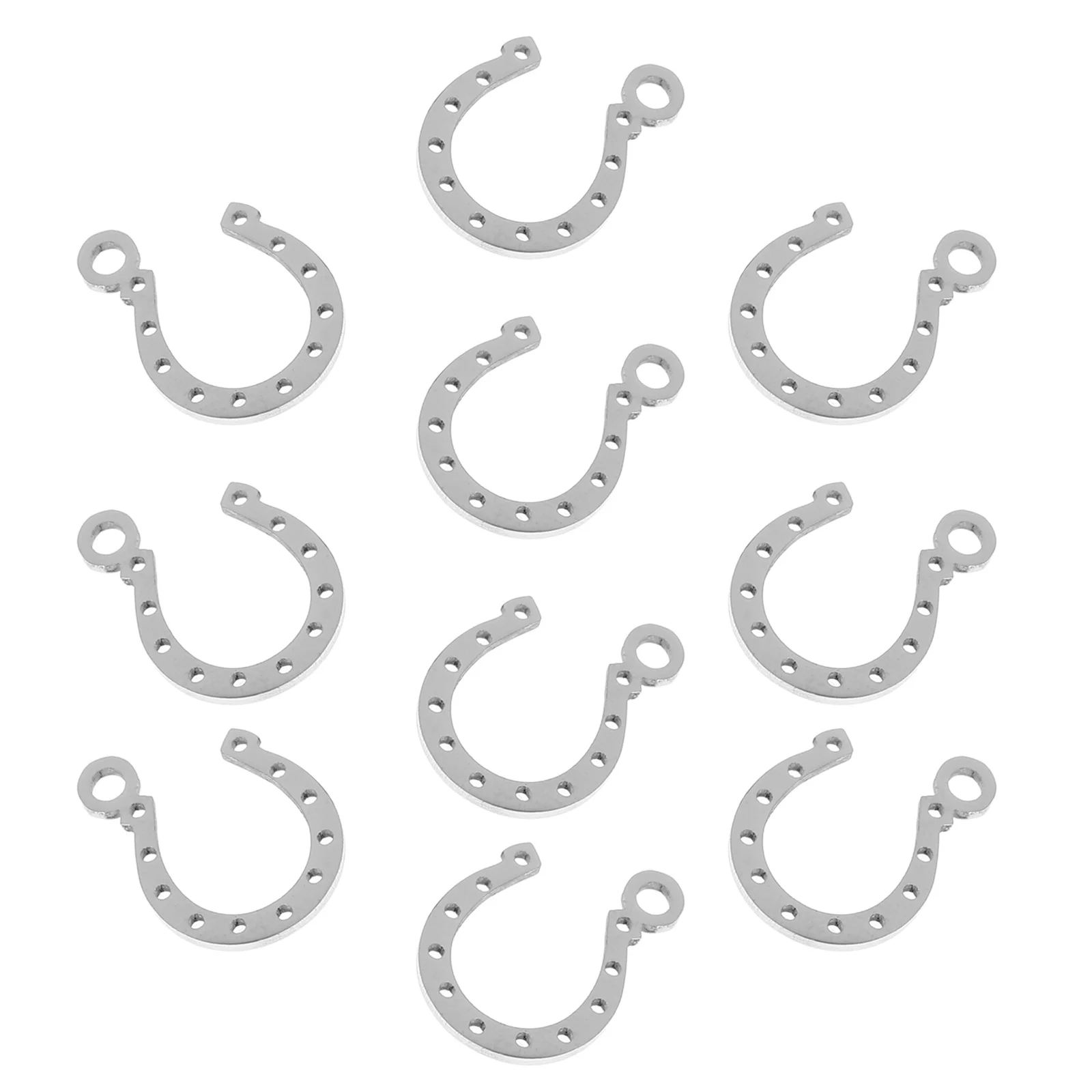 

10Pcs Titanium Steel Horseshoe Charms Pendant DIY Jewelry Accessories Craft for Necklace Bracelet Earrings Creative Handmade