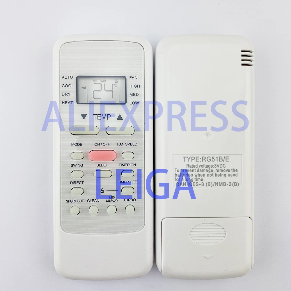 

RG51BE Remote Control RG51B/E RG51B(1)/EU1 RG51B(2)/E For Midea BSH ARAY Air Conditioner