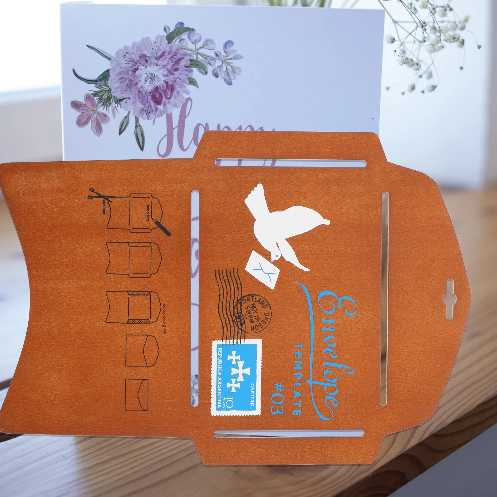 Wooden Envelope Template Stencils Hollow Out Template for Envelopes Crafts Lettering Tools Envelope Templates Addressing