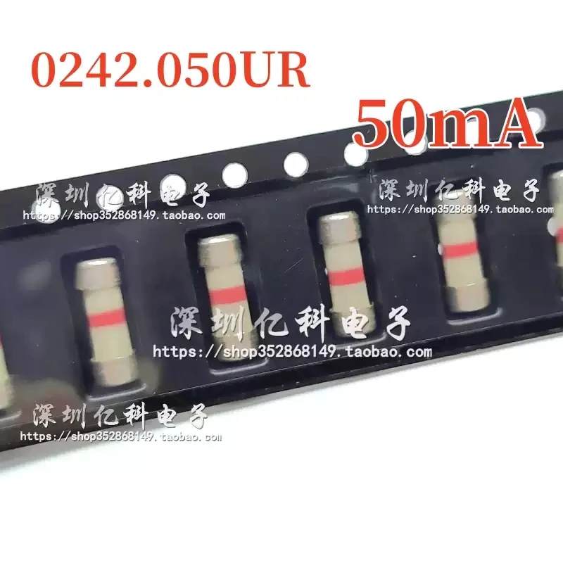 1pcs 0242.050UR American Lite 50mA/250V SMD ceramic fuse tube, one-time melting red color