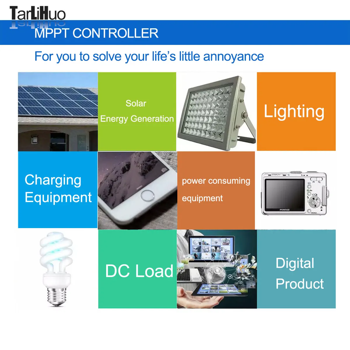 Solar Panel Controller PWM Battery Charge/Dischage Controller Auto12V/24V 2USB Street Lamp Charging Multi-purpose Control System