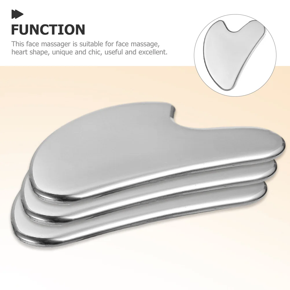 เครื่องนวดหน้ากัวซาสแตนเลส รูปหัวใจ ขอบเรียบ ทนทาน สำหรับใช้ในบ้าน