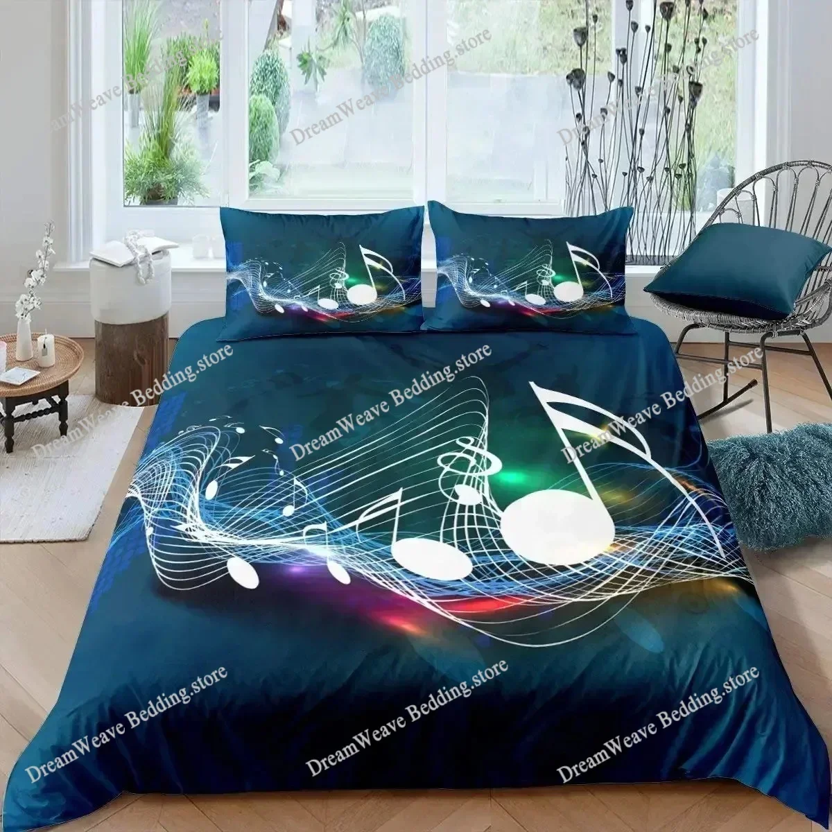 Music Notes Bedding Set Duvet Cover 3d Bedding Fashion Design Decoration King Duvet Cover Set Double Bed Set Bedding Sets592592F