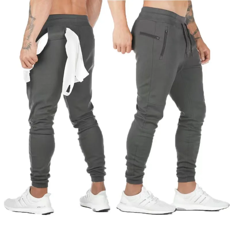 Pantalones deportivos para correr para hombre, chándal de algodón, ajustados, para culturismo, Nn21