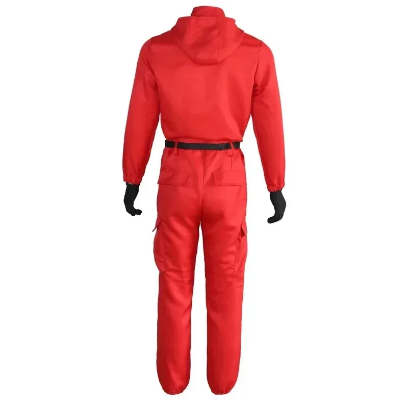 Men Red Jumpsuit Cosplay Costumes Red Suit Adult Outfit Halloween