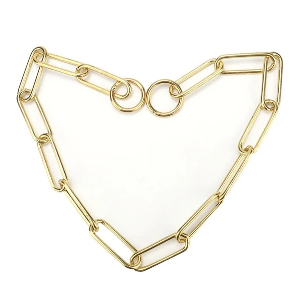 Solid Copper Dog Chain Smooth Polished Square Link Copper Pet Neck Band Heavy Duty Build Adjustable Loop Snake Chain Lead