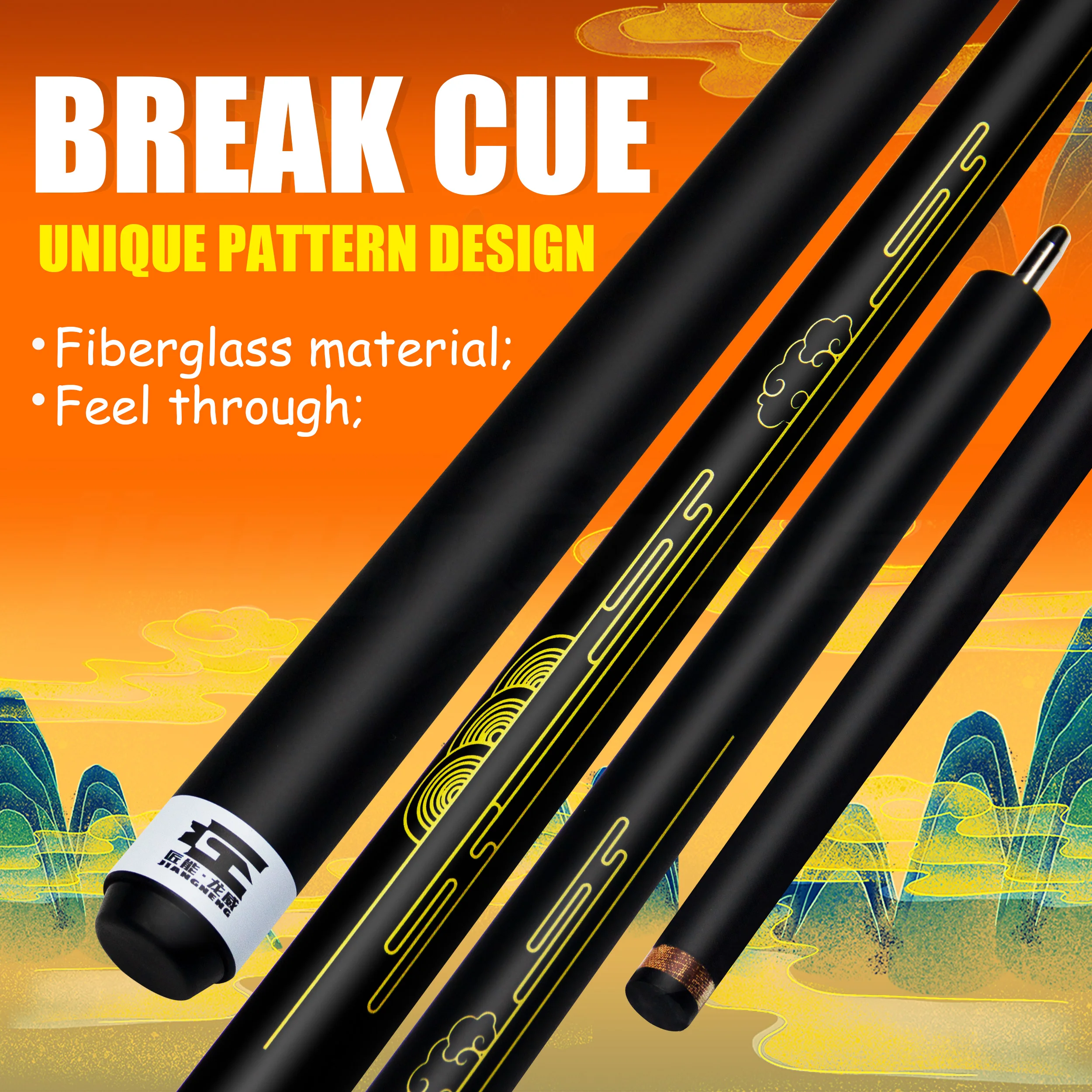 

Break Cue Carbon-Fiber Shaft 13 mm Phenolic Tip Power Break Non-Slip Carbon Grip Pure Force Transfer