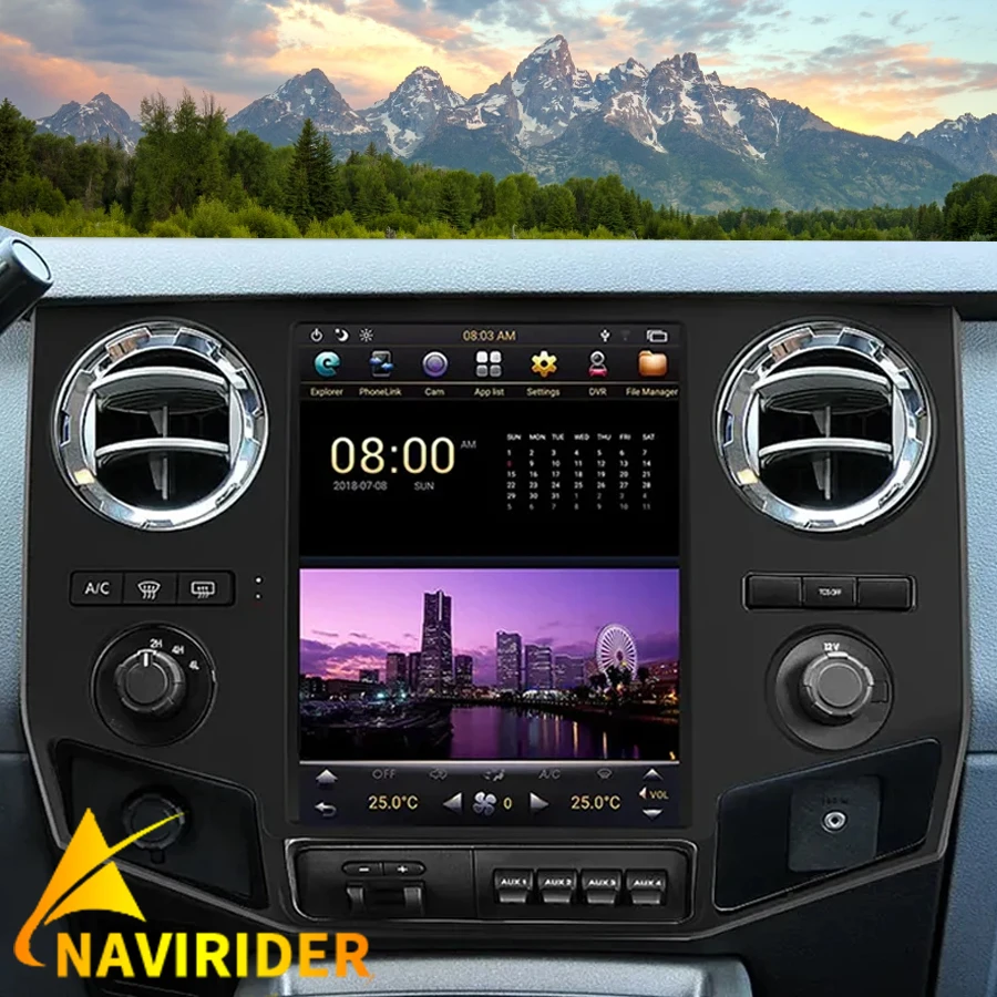 

12,1-дюймовый Android-экран для Ford F250 F350 2008 2016, GPS-навигация, Carplay, автомобильный радиоприемник, мультимедийный видеоплеер, стерео головное устройство