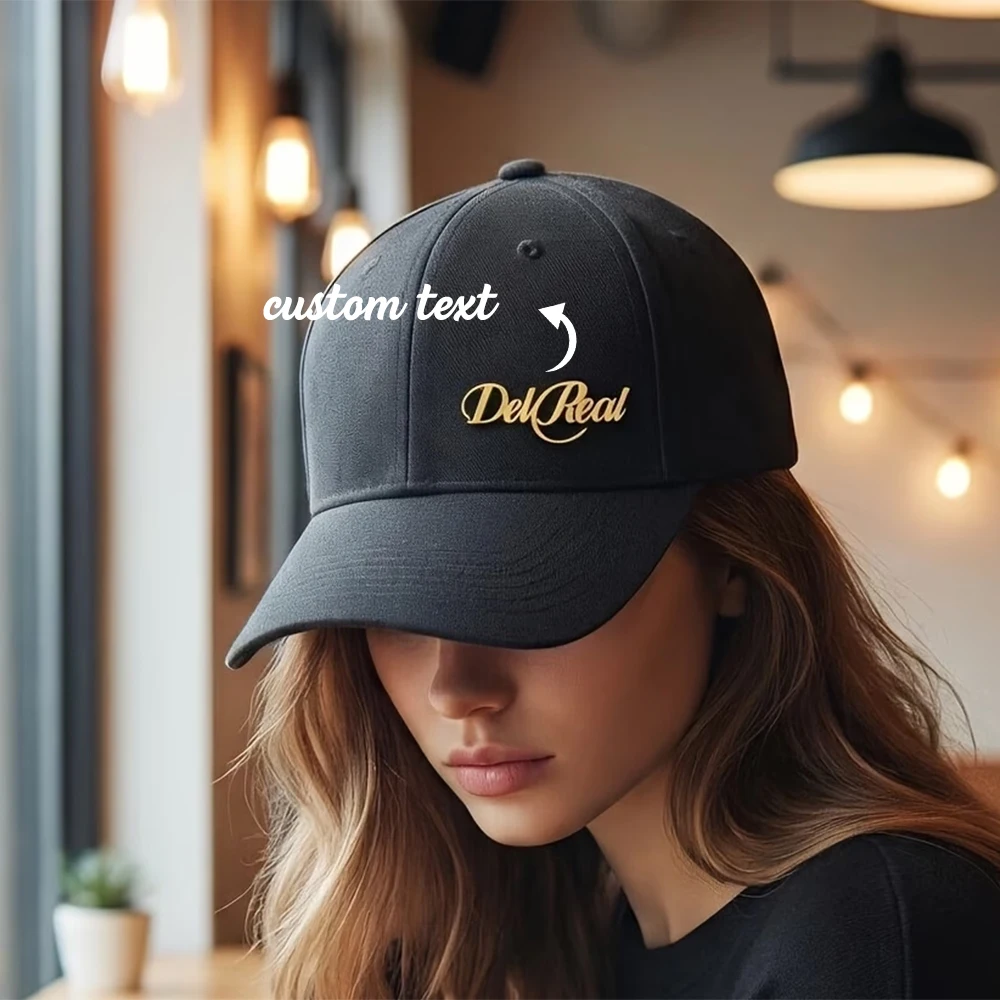 

Summer Decoration Hat Custom Name Brooch Women Men Fashion Personalized Stainless Steel Letter Pin Brooches Jewelry Elegant Gift