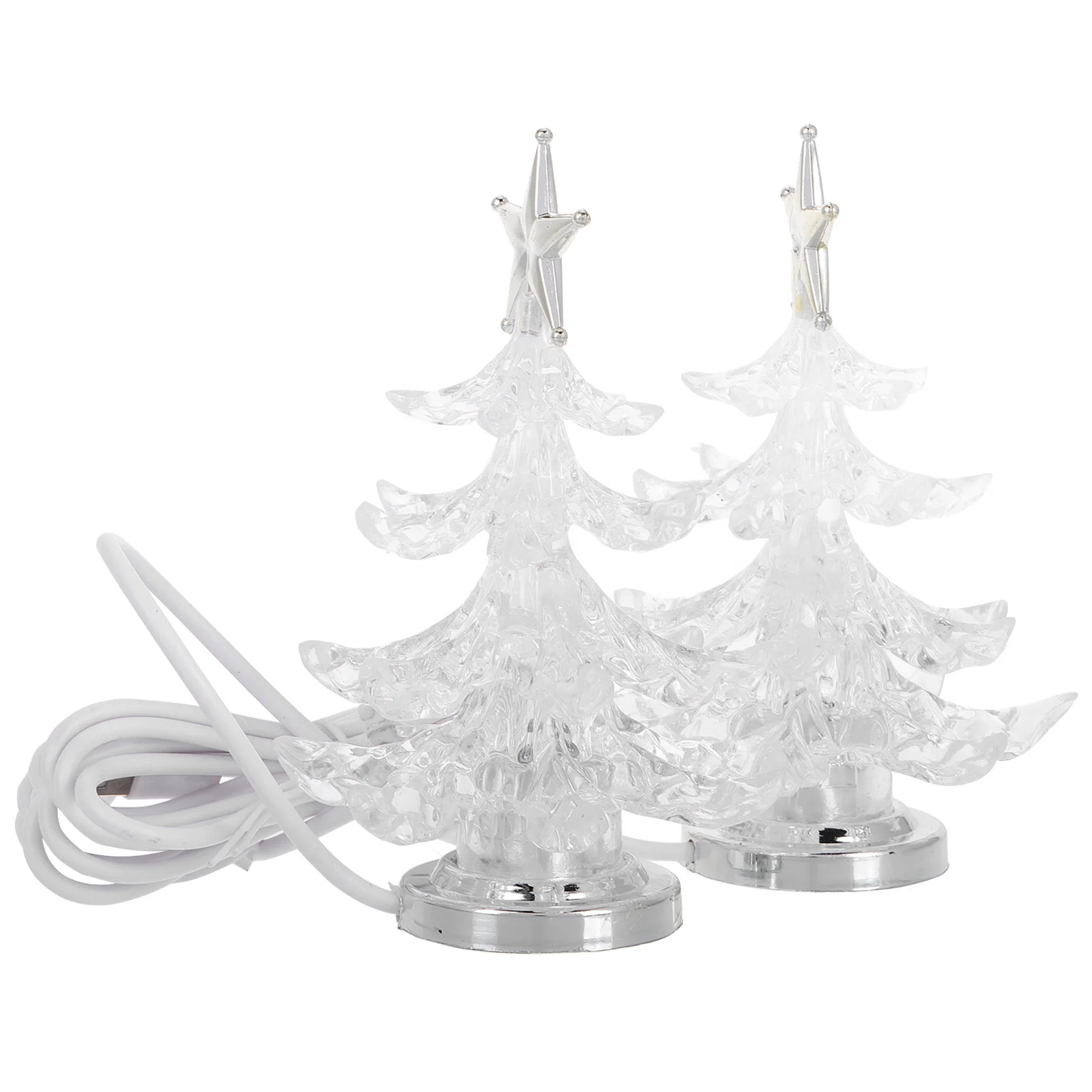 

2Pcs Xmas Tree Night Light Lamp Creative Desk Lamp Bedroom Decor Wedding Cafe Shop Office Night Light