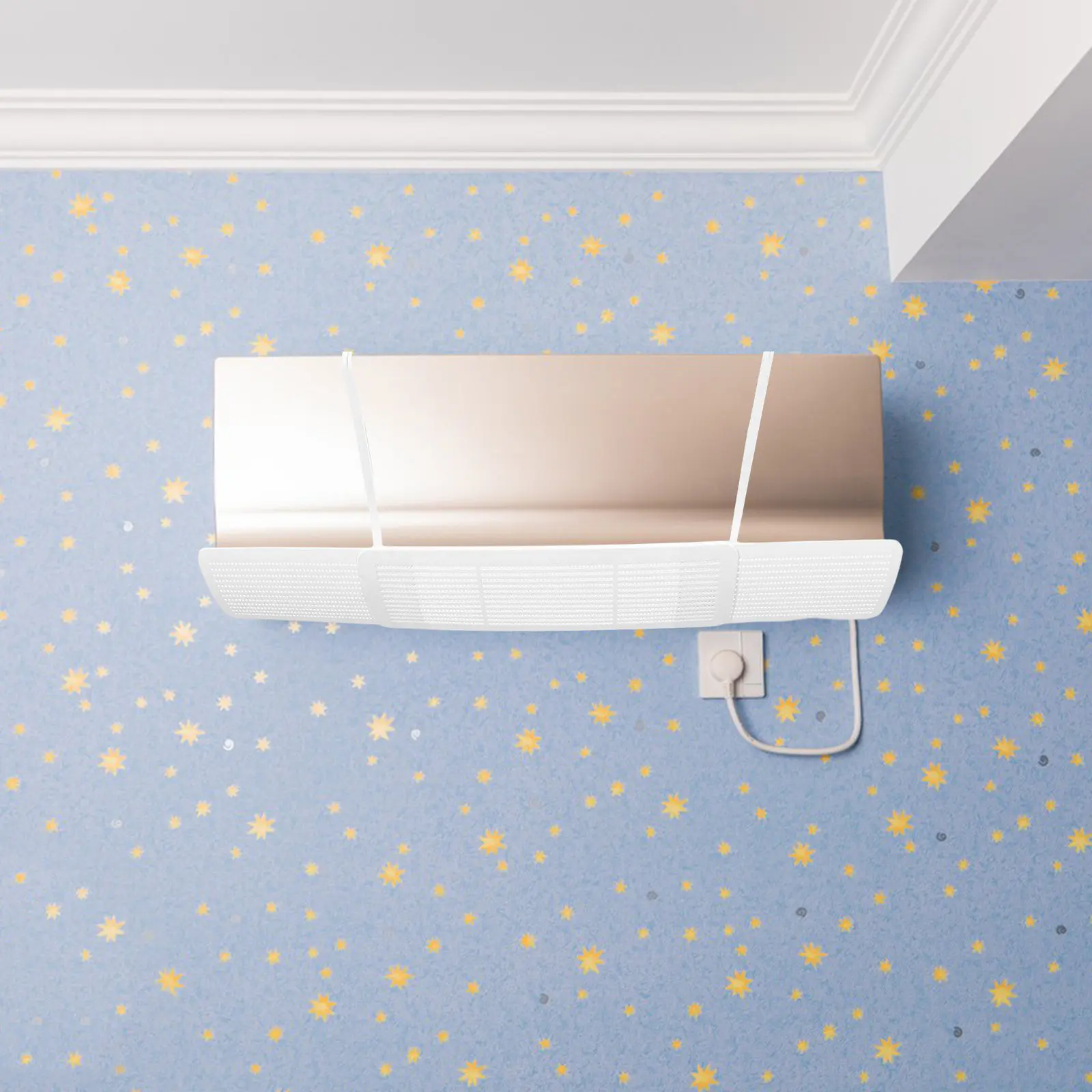Adjustable Air Conditioner Deflector Vent Baffle for Wall Mounted Ac Units Blocks Air Creates Comfortable Room