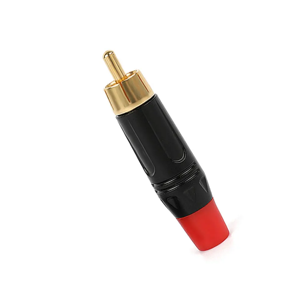 Adaptador de Audio con sonido Musical, Cable Coaxial con enchufe RCA, soldadura chapada en oro de 24K, conectores RCA para altavoz, 50 unidades