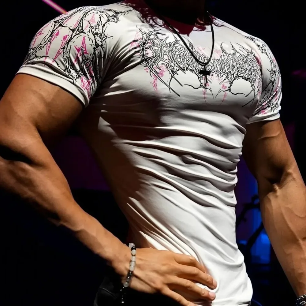 Breathedivinity 2025 Vêtements de Fitness pour hommes à manches courtes sexo سريع كوبيه ajustée Convient pour le sport #1