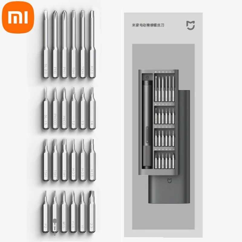 

Комплект электрических прецизионных отверток Xiaomi Mijia, 2 шестерни, крутящий момент 400, винт 1, перезаряжаемый магнитный алюминиевый корпус типа C, коробка