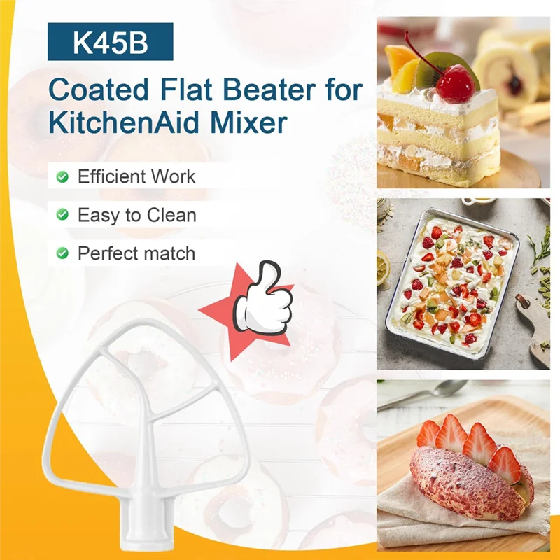 N02R-K45B Coated Flat Beater For Kitchenaid Mixer, For Kitchen Aid Mixer Accessory Kitchenaid Mixer Attachments Kitchenaid