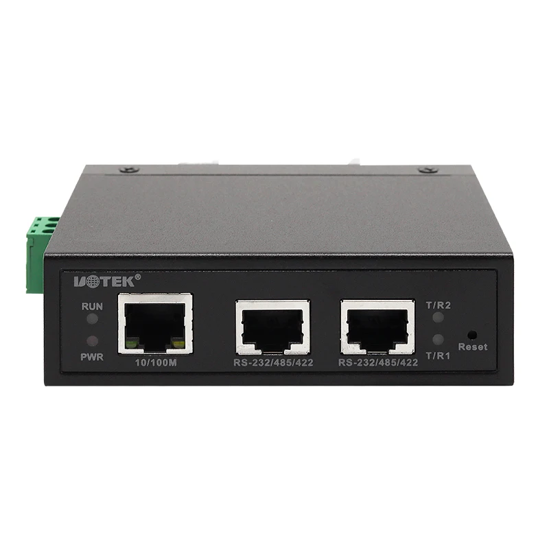 UOTEK TCP/IP к RS232 RS485 Сервер последовательных устройств RS422 1 порт Ethernet 100 м и 2 порта RJ45 с защитой IP30 UT-6802A