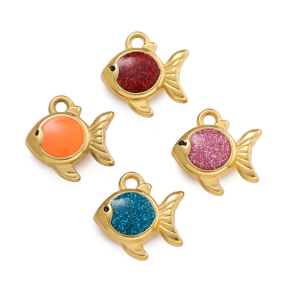 

1Pcs/Pack Stainless Steel Small Fish Shape Charms Pendants for Necklace Bracelets Jewelry Making Supplies Accessories