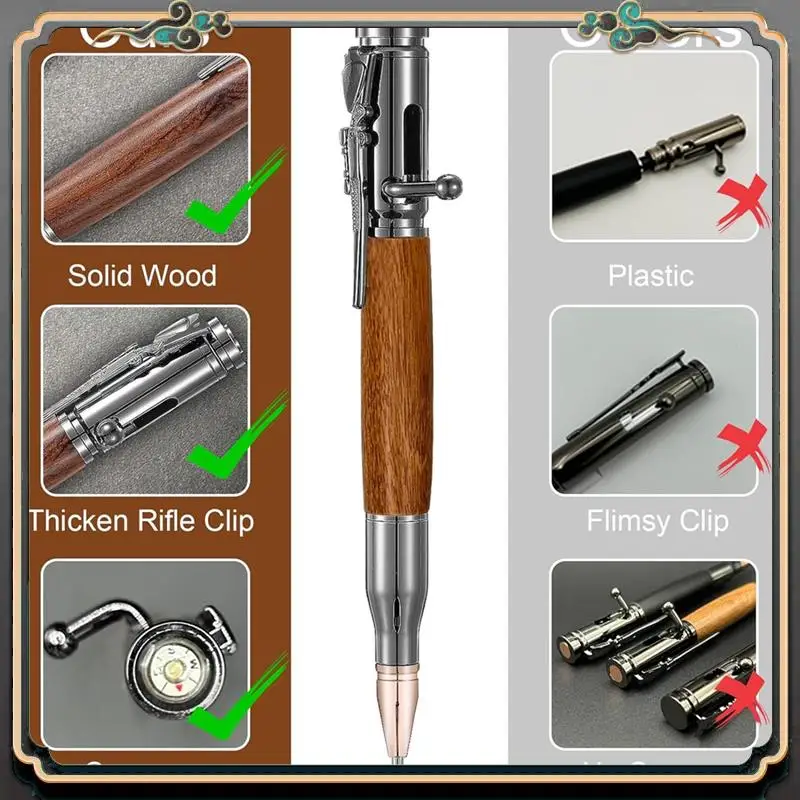 

Reliable-Pen Set With Compass Black Refill Gift Box Solid Color Pen Brass Pen Suitable For Colleagues Graduation Christmas Gift