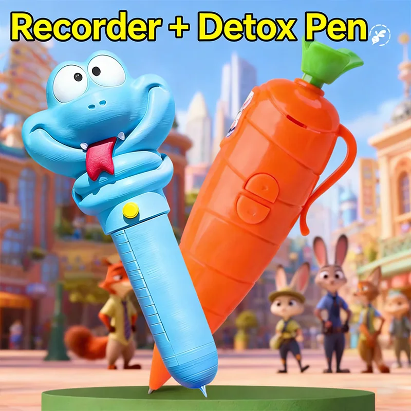 Disney Zootopia 2 Judy Carrot-Shaped 2-in-1 Voice Recorder Pen|Gary Snake Serum Pen | Innovative Stationery|Ideal Christmas Gift