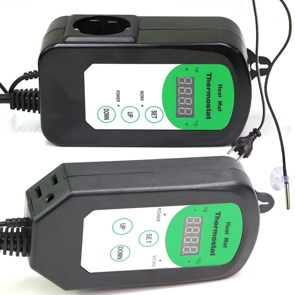 

20 ° С-42 ° C настраиваемый цифровой регулятор температуры для садовых растений, рассады, грелка, термостат, датчик теплого коврика для рептилий