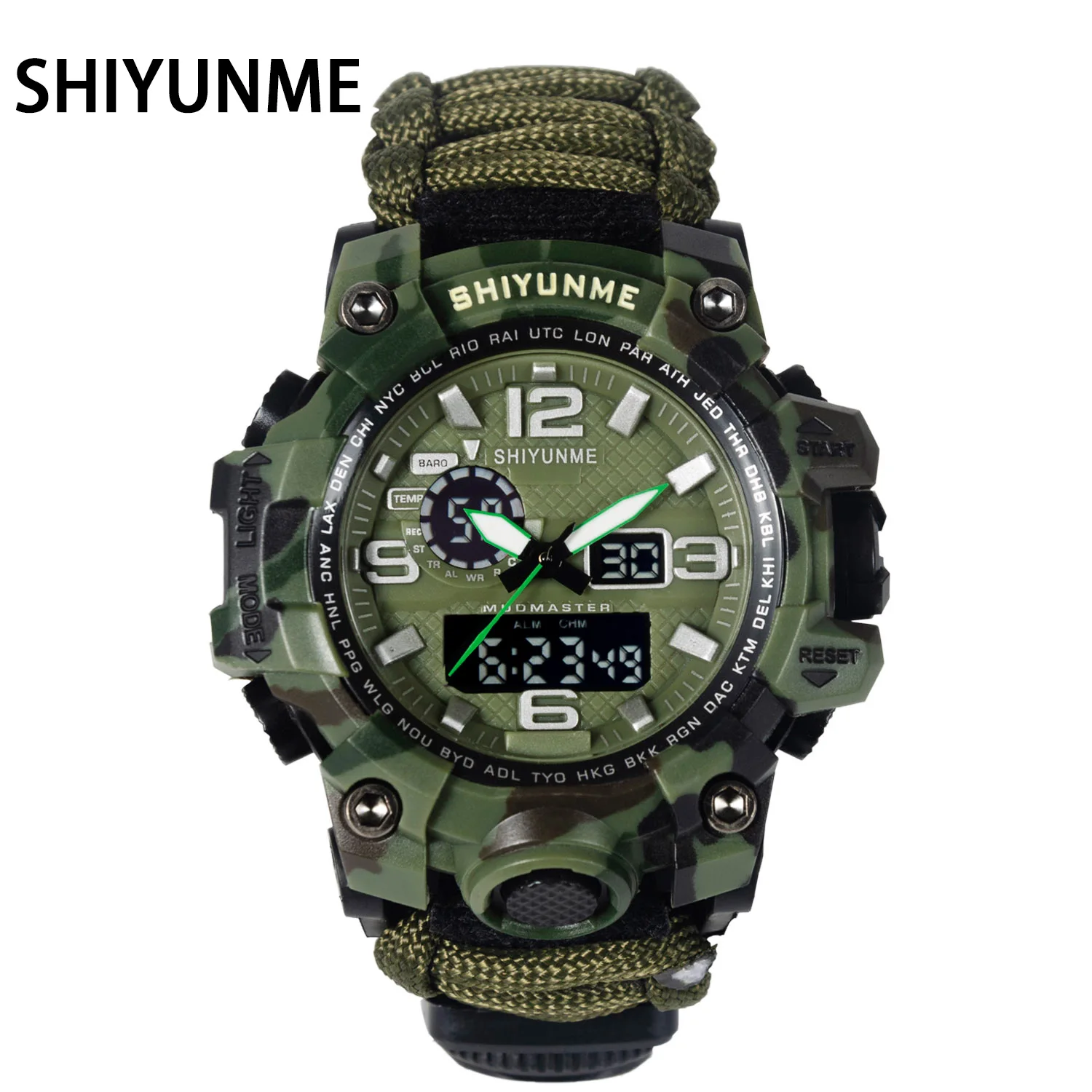 Outdoor Survival Watch Multifunctional Waterproof Military Tactical Paracord Watch Bracelet Camping Hiking Emergency Gear EDC