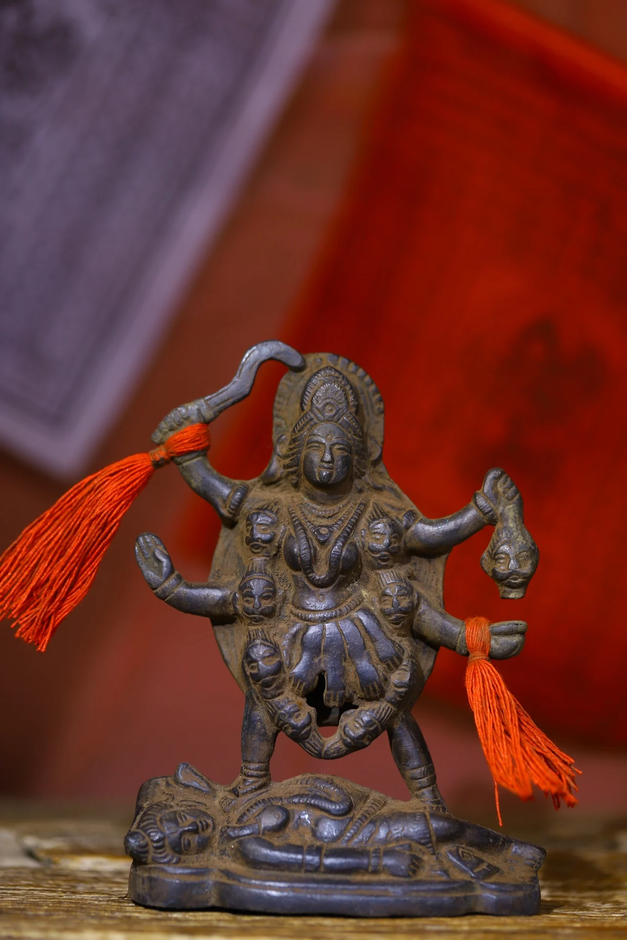 China Collections  Old Bronze Cinnabar Durga Garuda Na Luo Yantian Worship Hall  Town house Exorcism