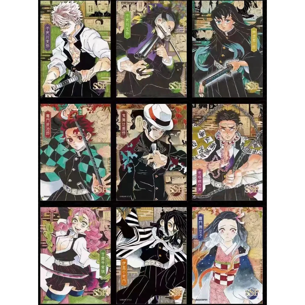 Demon Slayer Cards Full Set Diamond Flash Rare SSP SP Card Tanjirou Kamado Nezuko Character Collection Card Children Toy Gift