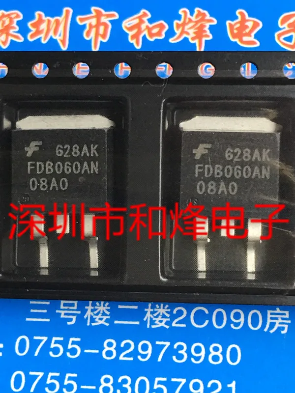 10PCS FDB060AN08A0 TO-263 75V 80A MOS FET  in stock 100% new and original