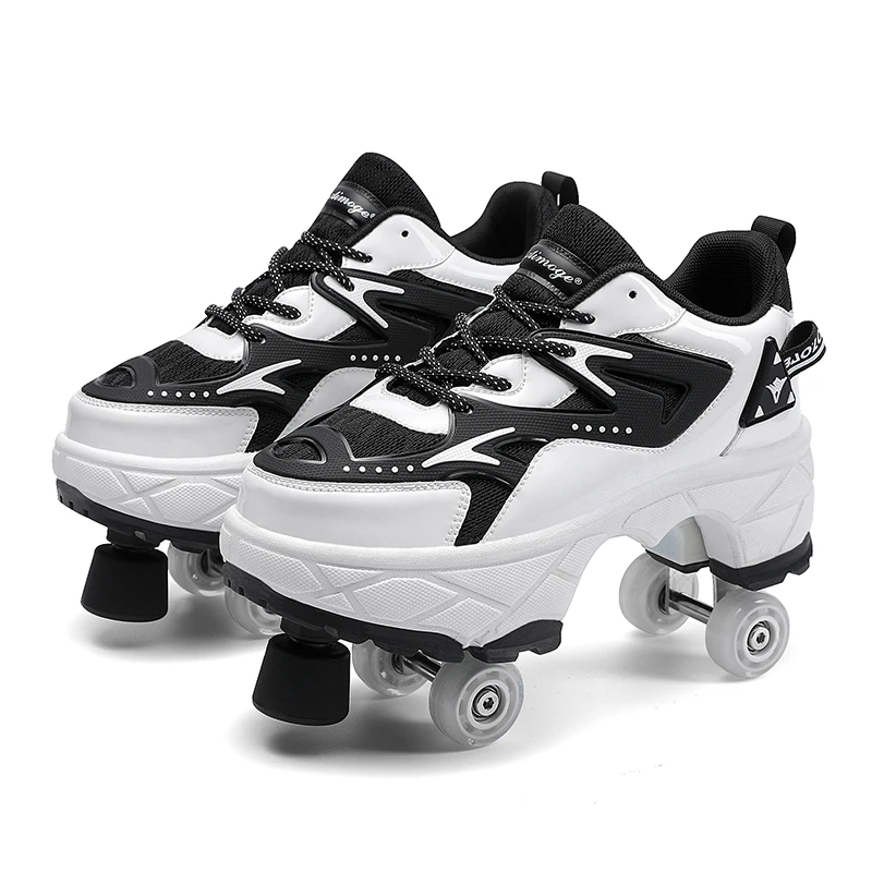 Hidden Wheel Skates Shoes Youth Roller Skating Shoes With Four Wheels Kid Casual Deformation Sneakers For Children Roller Shoes