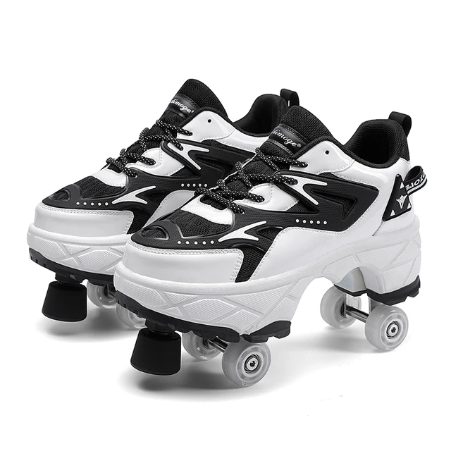 Hidden Wheel Skates Shoes Youth Roller Skating Shoes With Four Wheels Kid Casual Deformation Sneakers For Children Roller Shoes AliExpress