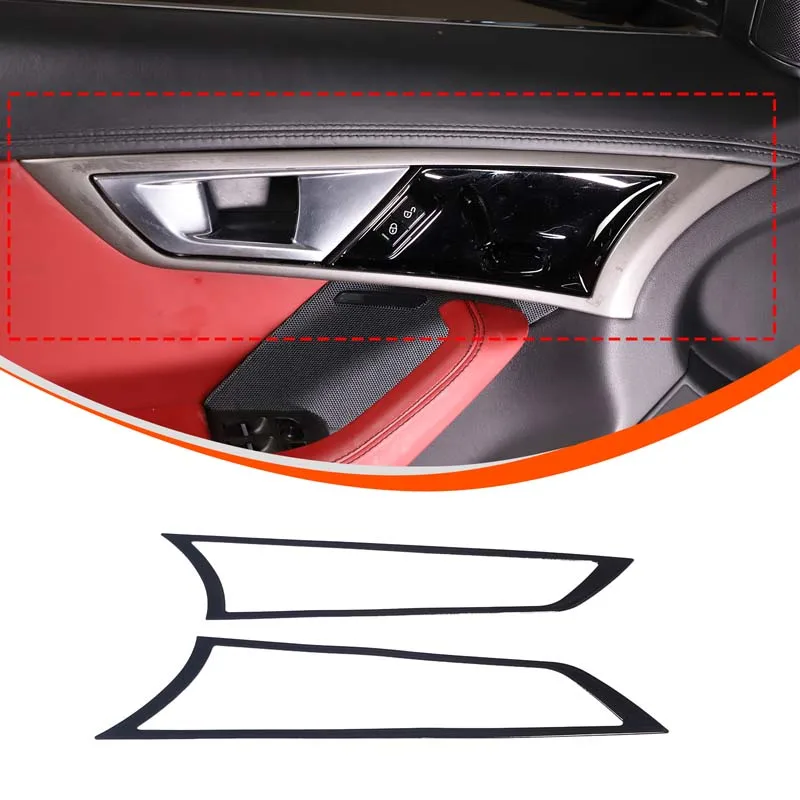 

For Jaguar F-TYPE 2013-2025 PVC black car interior handle decorative frame sticker car interior protection accessories 2Pcs