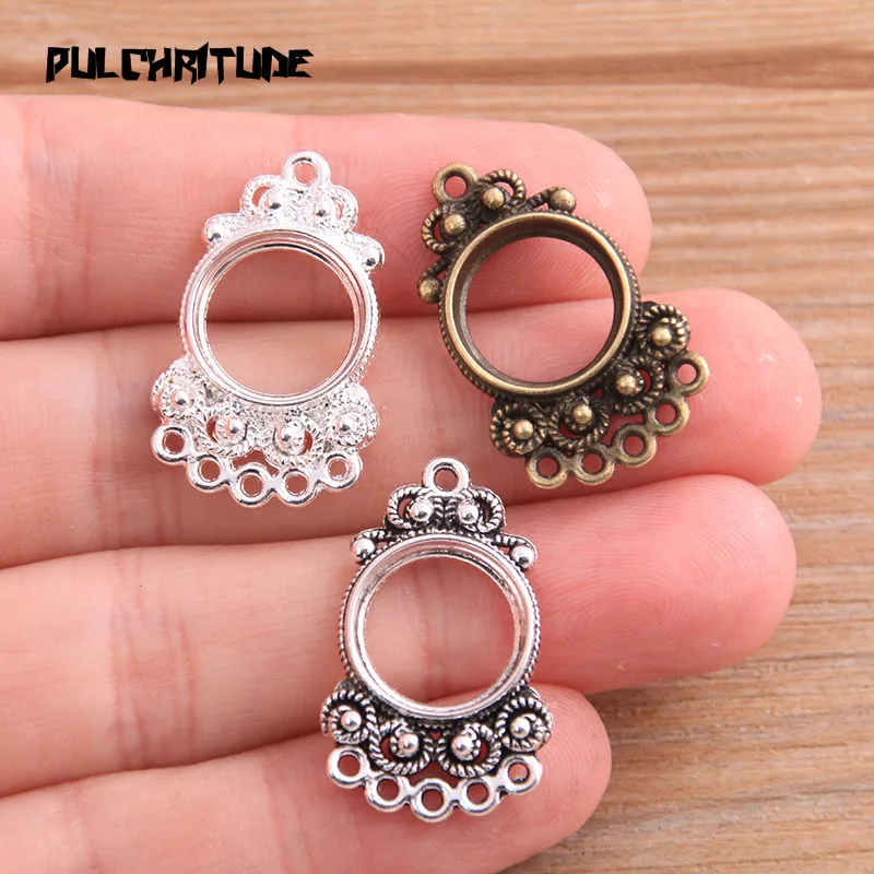 10pcs 18*26mm New Product Three Color Zinc Alloy Round Hollow Porous Connectors Jewelry Making DIY Handmade Craft