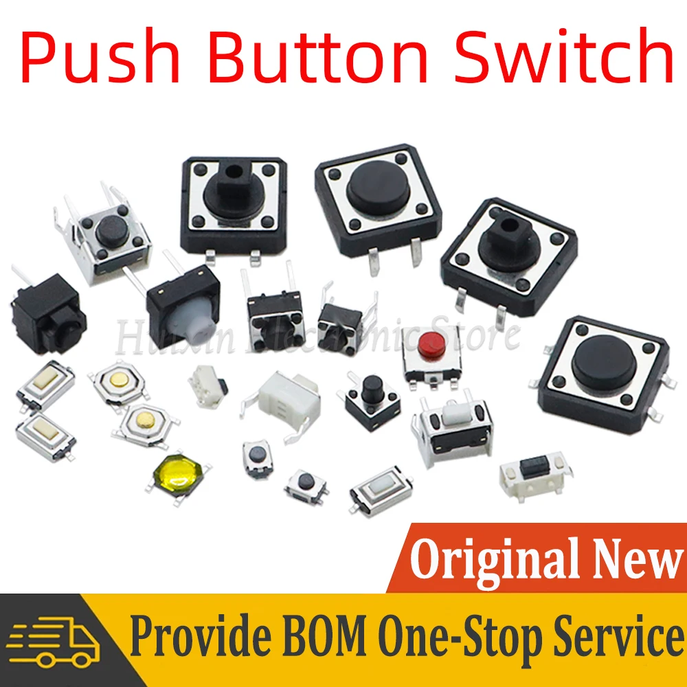 20pcs SMD DIP Tactile Tact Push Button Switch 2 Pin 4 Pin Touch Micro Switch 3x4x2.5 3x6x5 3x6x2.5 4x4x1.5 12x12x5 3x6 3x4 4x4