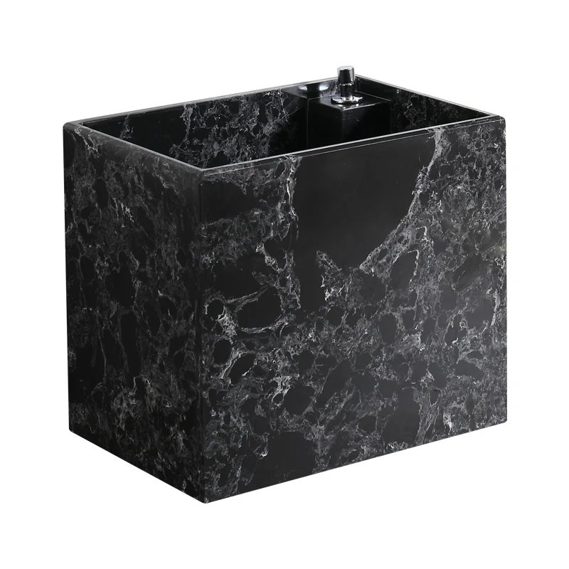 

Stone mop pool Black and white pattern household pool Side row pool Floor mop basin Small apartment Mini square