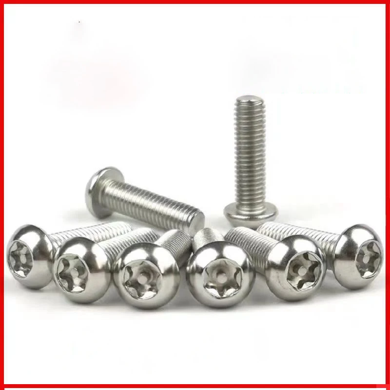 304 Stainless Steel Six Lobe Torx Round Pan Head Screw M2 M2.5 M3 M4 M5 With Pin Tamper Proof Security Bolt Screws Length 3-60mm